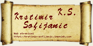 Krstimir Sofijanić vizit kartica